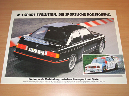 Bmw e30 evo vintage poster - vintage,
