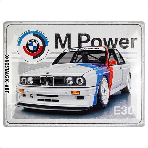 Bmw motorsport blechpostkarte - motorsport,